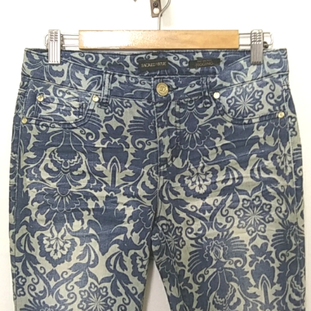Sacred Virtue Fleur De Lis Jeggings Size 3